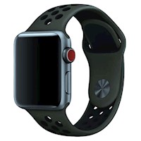 Correa de Silicona para Apple Watch Verde Oscuro con Orificio Negro